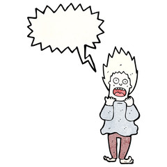 cartoon terrified man