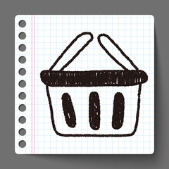 shopping basket doodle drawing