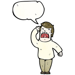 cartoon hard of hearing man