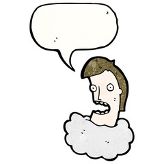 talking head in cloud cartoon