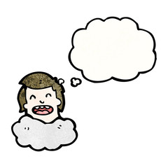 cartoon head on cloud cartoon
