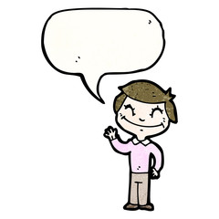 cartoon friendly boy