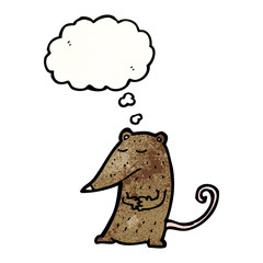 cartoon rat with thought bubble