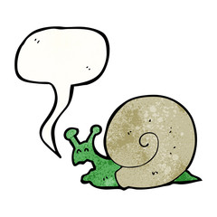 snail with speech bubble cartoon
