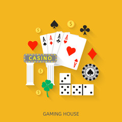 Gambling flat icons set