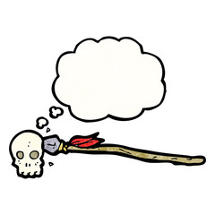 spear in skull cartoon
