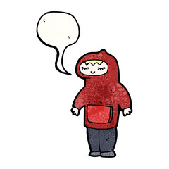 teenager in hooded sweatshirt cartoon