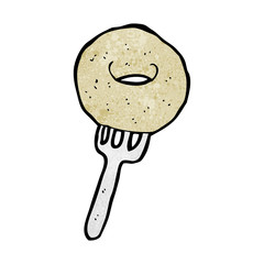 cartoon donu on fork