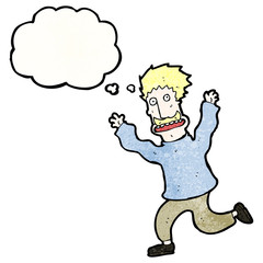 cartoon terrified man