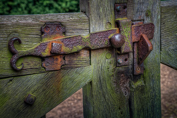 Rusty old gate latch