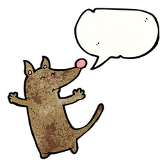 cartoon little dog with thought bubble