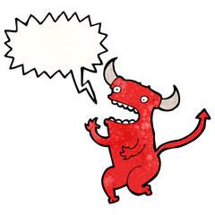 shouting little devil cartoon