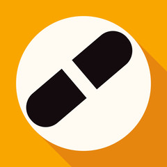 medicine icon on white circle with a long shadow
