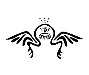 alien in native style, vector illustration