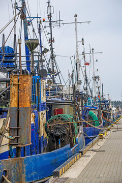 Fischkutter im Hafen von Stolpmünde, Polen