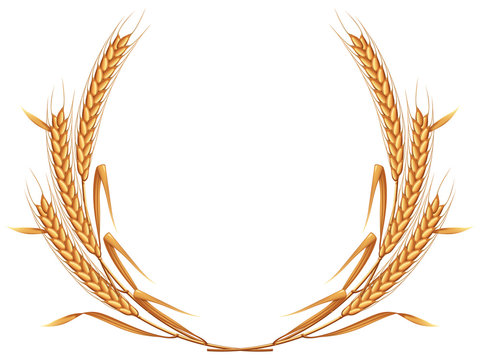 Wheat Wreath. Photo-realistic EPS10 Vector Illustration.