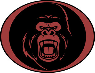 Naklejka premium Angry gorilla head