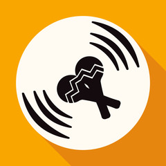microphone icon on white circle with a long shadow