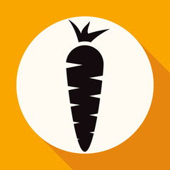 Carrot Icon on white circle with a long shadow