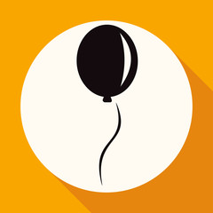 balloon icon on white circle with a long shadow