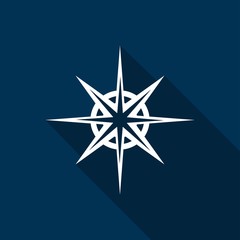 Icon Compass with a long shadow