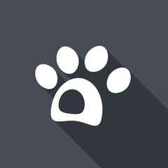 dog icon with a long shadow
