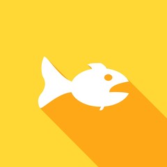 Icon Fish with a long shadow