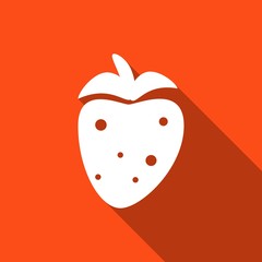 Icon Strawberry with a long shadow