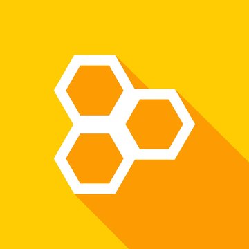 honeycomb Icon with a long shadow