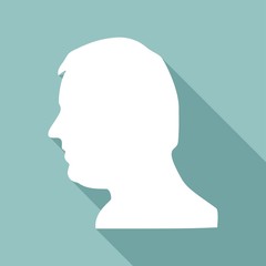 Icon Gear head with a long shadow