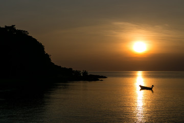 Boat at sunset
