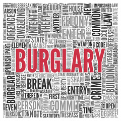 BURGLARY Word Tag Cloud Design