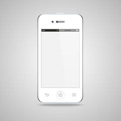 realistic detailed smartphone with touch screen isolated 