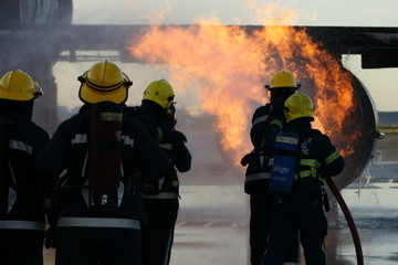 aircraft jet engine on fire