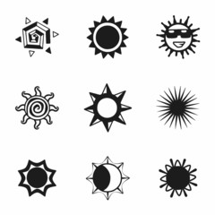 Vector sun icon set