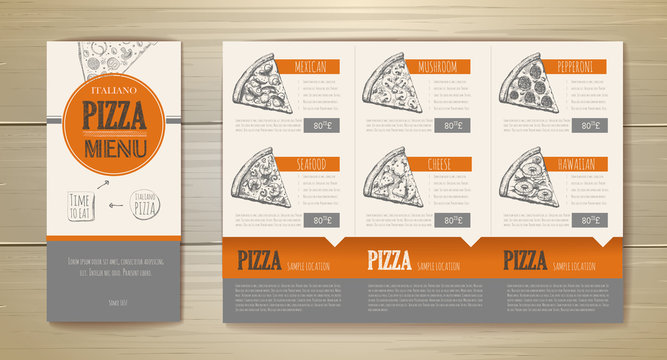 Pizza concept design. Corporate identity. Document template