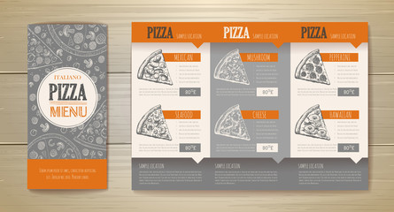 Pizza concept design. Corporate identity. Document template - obrazy, fototapety, plakaty
