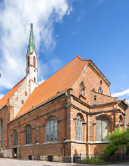 Fototapeta na wymiar Lutheran Evangelical St. John's Church, Riga, Latvia. The church is active place of worship, with more than a thousand registered members 