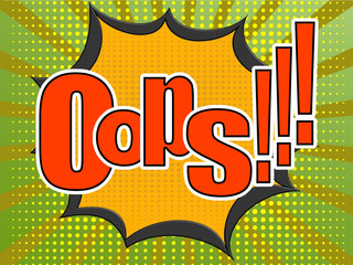 Oops comic speech bubble