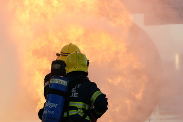 passinger jet engine on fire