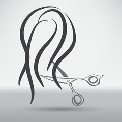 Design elements for barber shop . Women hairstyle