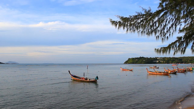 Traditional Thai wooden long-tail boat

