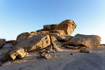 Fototapeta na wymiar Rock formation in Namib desert in sunset, landscape