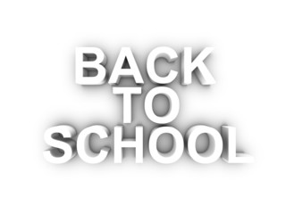 3D Render of Back to School Word