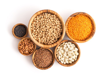 Kichererbsen, Bohnen und Linsen