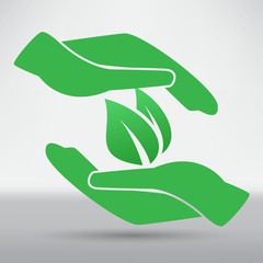 Hands and plant icon