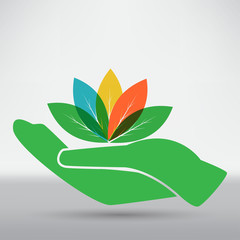 Hands and plant icon