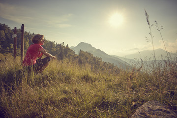 tramonto in montagna