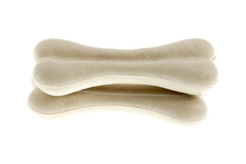 Two bones for dog (treat) isolated on white background