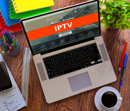 IPTV. Office Working Concept.